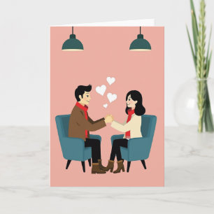 Carte de couple romantique aux cœurs d'amour
