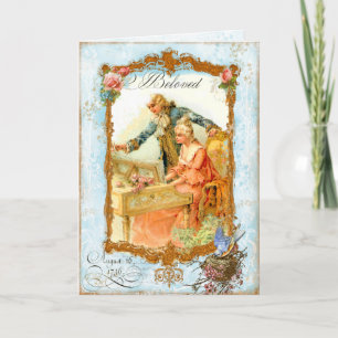 Carte de couple romantique Marie-Antoinette