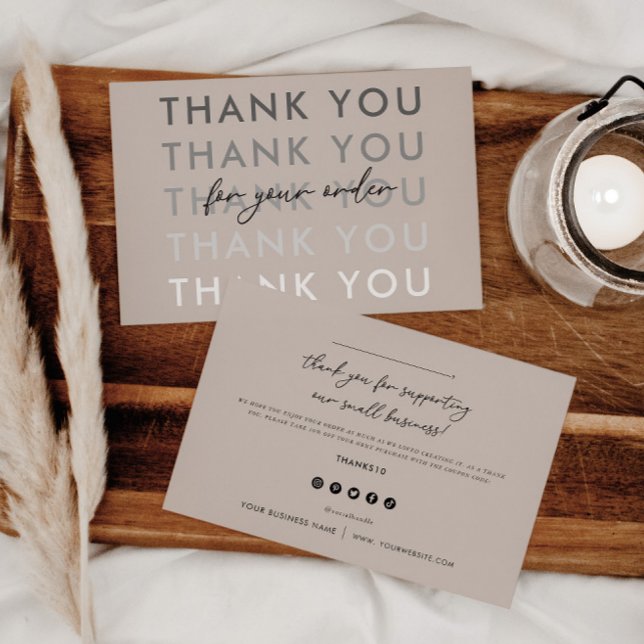 Carte de coupon d'entreprise d'emballage Merci (Créateur téléchargé)