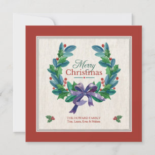 Carte de Couronne de Noël Evergreen