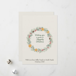 Carte de couronne de Noël Hygge — Vœux de fêtes