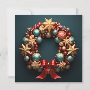 Carte de couronne de Noël Joyeux 3D