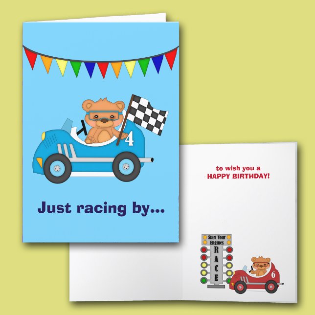 Carte de course de voiture Anniversaire de enfant (Créateur téléchargé)