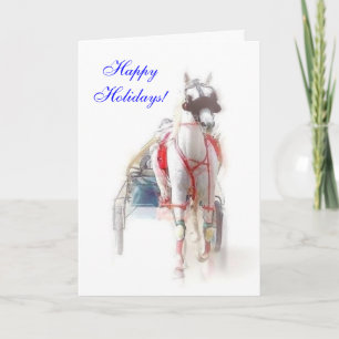 Carte de courses de trot attelé Joyeuses Fêtes