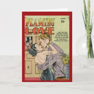 Carte de couverture comique Vintage "Flaming Love"