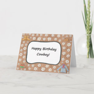 Carte de cowboy de joyeux anniversaire