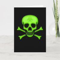 Carte de crâne verte Biodanger