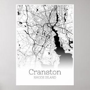 Carte de Cranston - Rhode Island - Poster de carte