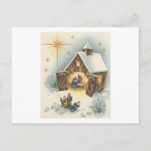 Carte de crèche de Noël Vintage