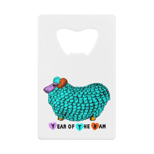 Carte de crédit 2015 Ram Sheep Chèvre Année Ouvert (Devant)