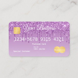 Carte de crédit à Parties scintillant pourpre