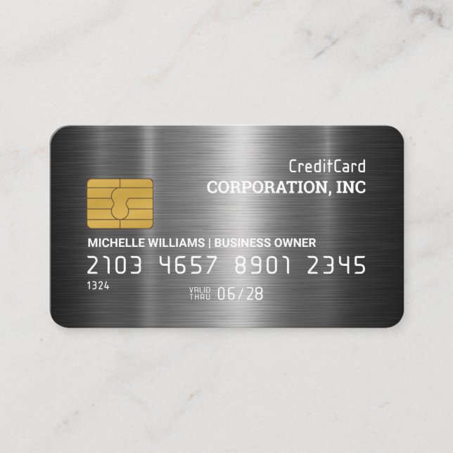 Carte de crédit | Aluminium Argent Metallic brossé (Devant)