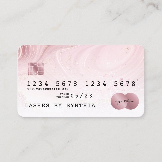 Carte de crédit Blush Pink ajouter le logo (Devant)