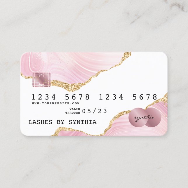 Carte de crédit Blush Pink ajouter le logo (Devant)