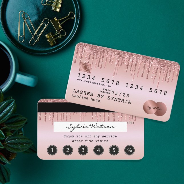 Carte de crédit Carte de fidélité Rose à séchage s (Créateur téléchargé)