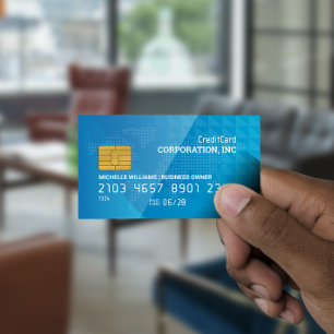 Carte de crédit   Carte du monde   Bleu géométriqu