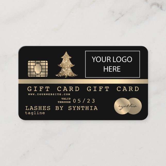 Carte de crédit Certificat cadeau Ajouter un logo (Devant)