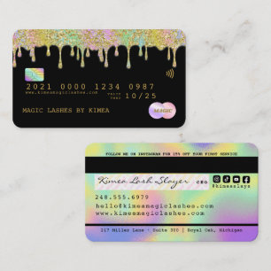 Carte de crédit de luxe Hologram Rainbow Gold Part