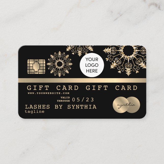 Carte de crédit de Noël Carte cadeau de neige Cert (Devant)