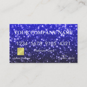 Carte de crédit Elegant Blue Parties scintillant