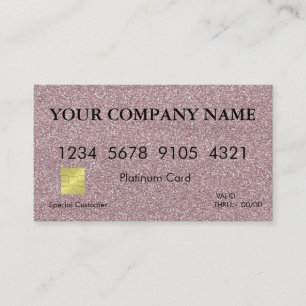 Carte de crédit Elegant Pink Parties scintillant