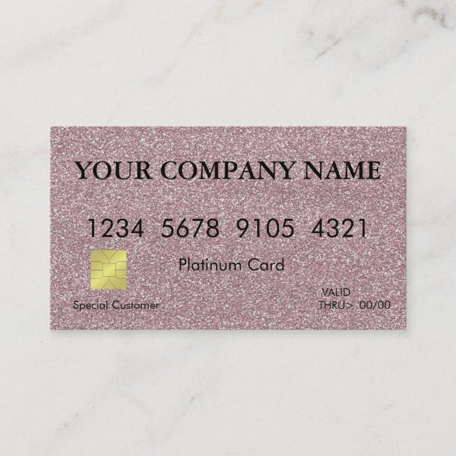 Carte de crédit Elegant Pink Parties scintillant (Devant)