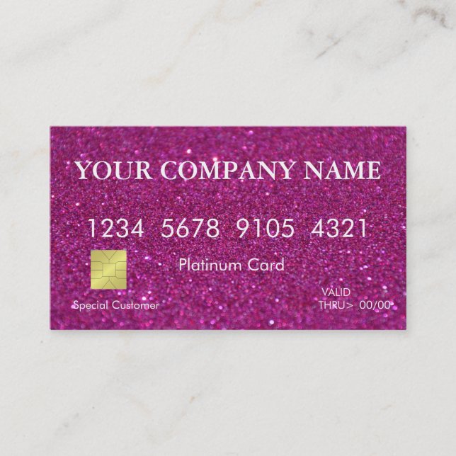 Carte de crédit Elegant Pink Parties scintillant (Devant)