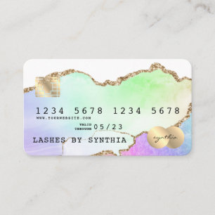 Carte de crédit Holograph Pastel rainbow agate uni