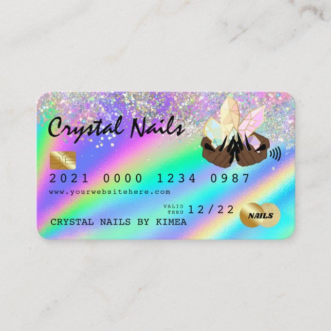 Carte de crédit Holographic Crystal Parties scinti (Devant)