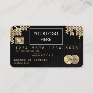 Carte de crédit Logo féminin en nid d'abeilles en 