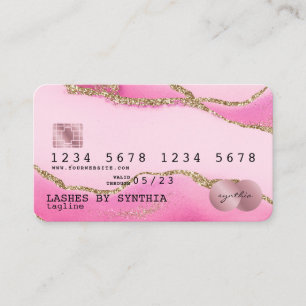 Carte de crédit Maquillage d'or de l'Agate rose st