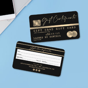 Carte de crédit moderne certificat cadeau