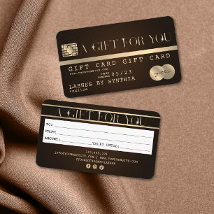 Carte de crédit moderne chic certificat cadeau car