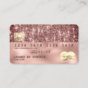 Carte de crédit moderne Holograph rose gold partie