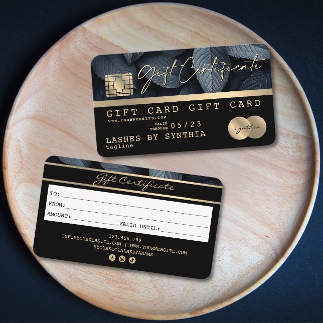 Carte de crédit moderne noir certificat cadeau car (Créateur téléchargé)