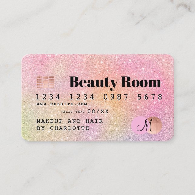 Carte de crédit pastel parties scintillant chic be (Devant)