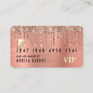 Carte de crédit rose Gold Metal Et Parties scintil