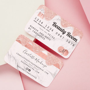 Carte de crédit rose or parties scintillant goutte