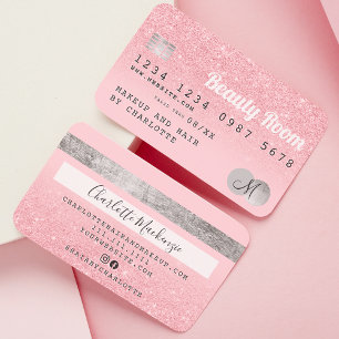 Carte de crédit rose parties scintillant beauté ar