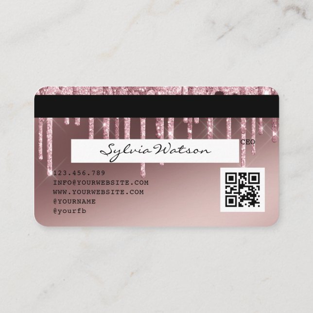 Carte de crédit Rose stylisé Gold Driving Gold QR  (Dos)