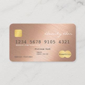 Carte de crédit simple et élégant brillant Rose or
