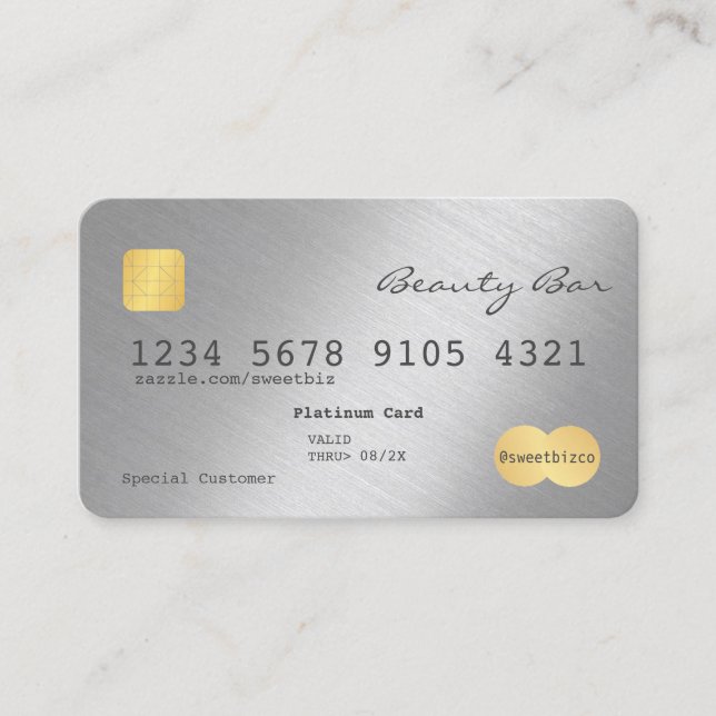 Carte de crédit simple et élégante Platine brillan (Devant)