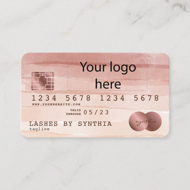 Carte de crédit Styled ajouter votre logo rose pou (Devant)