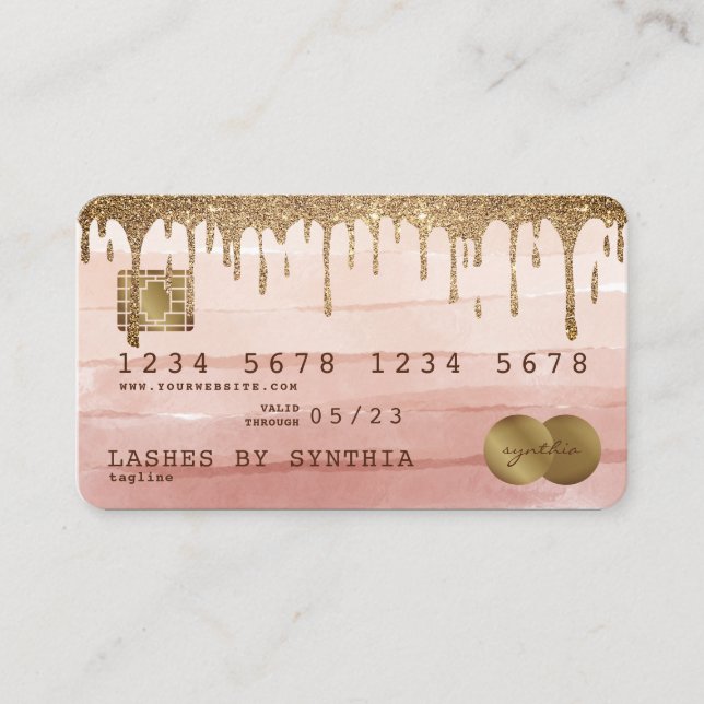 Carte de crédit Styled Driving Or poussisty rose (Devant)