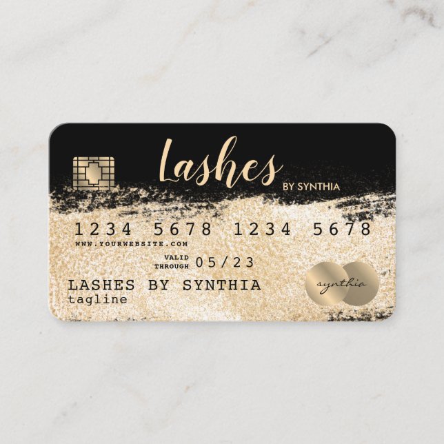 Carte de crédit Styled Gold Brush ajoutez votre no (Devant)