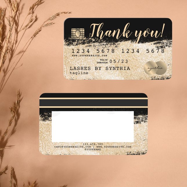 Carte de crédit Styled Gold Brush merci (Créateur téléchargé)