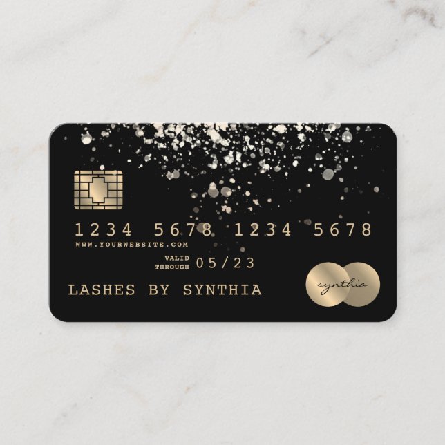 Carte de crédit Styled Gold Confetti (Devant)