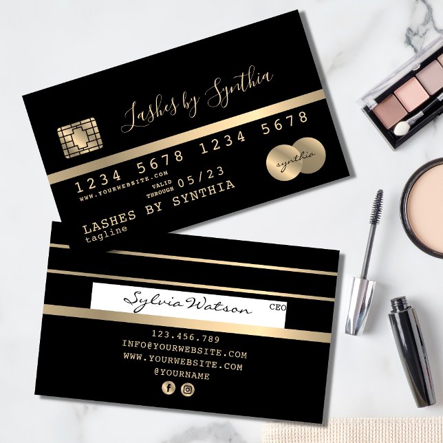 Carte de crédit Styled Gold et Black ajoutez votre (Créateur téléchargé)