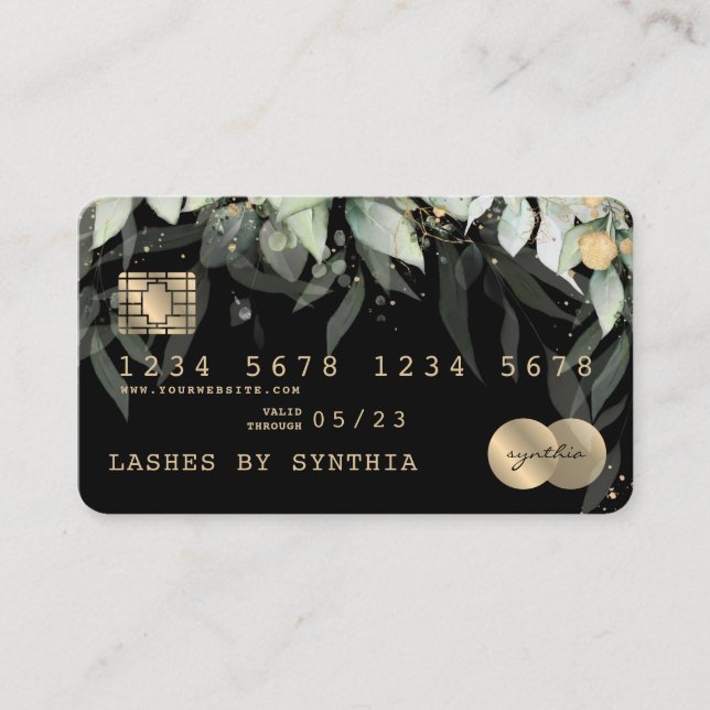 Carte de crédit Styled Green Floral (Devant)