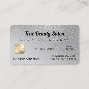 Carte de crédit unique Sparkly Grey Silver Parties